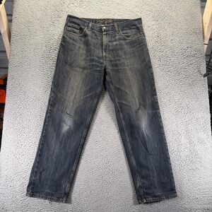 Axist Jeans Mens 38x32 Blue Cotton Denim Straight Relaxed Faded Travel Workwear